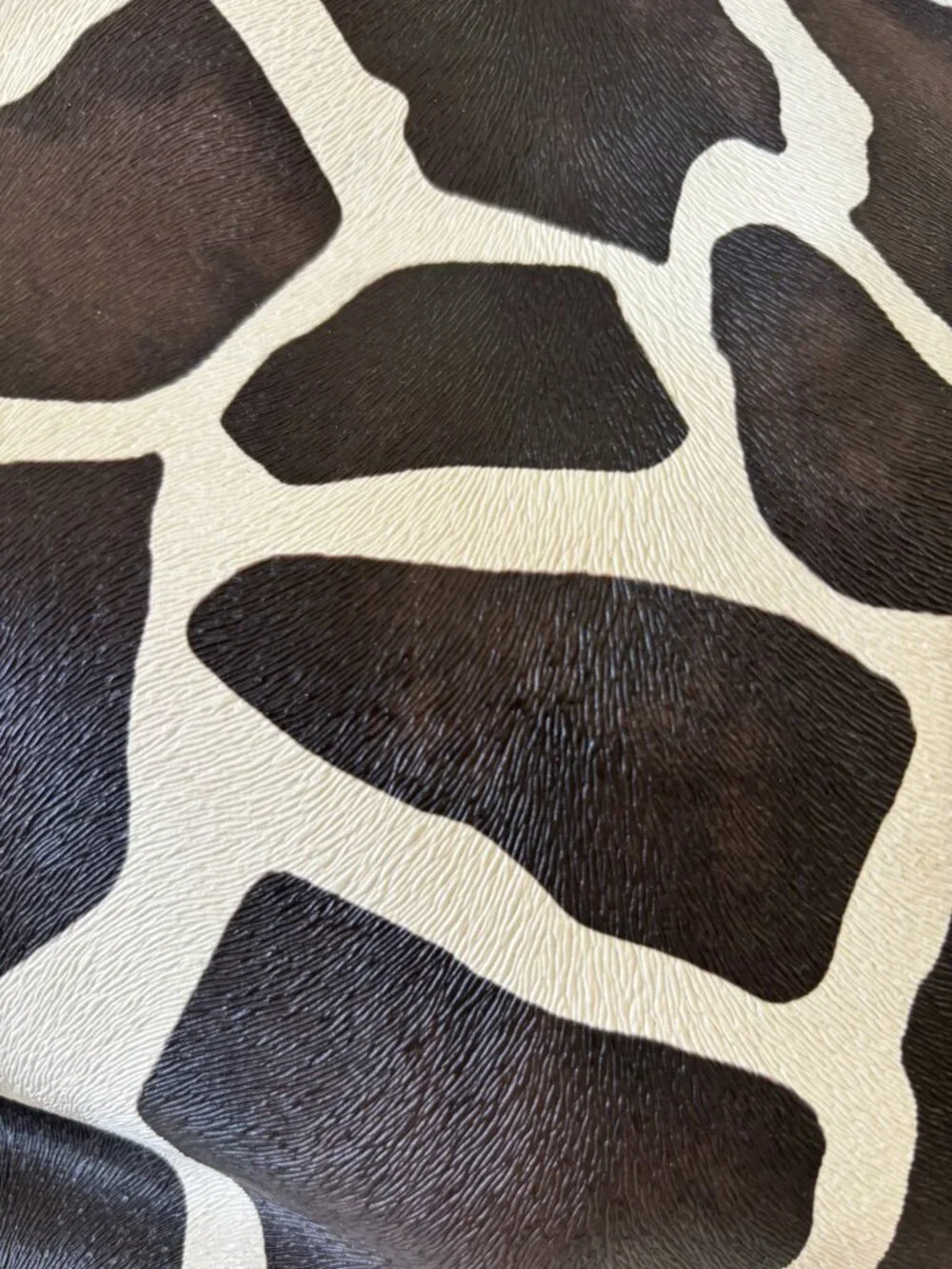 Nine & CO’s Brown and Cream Giraffe Textured Faux Leather Tote Bag OS